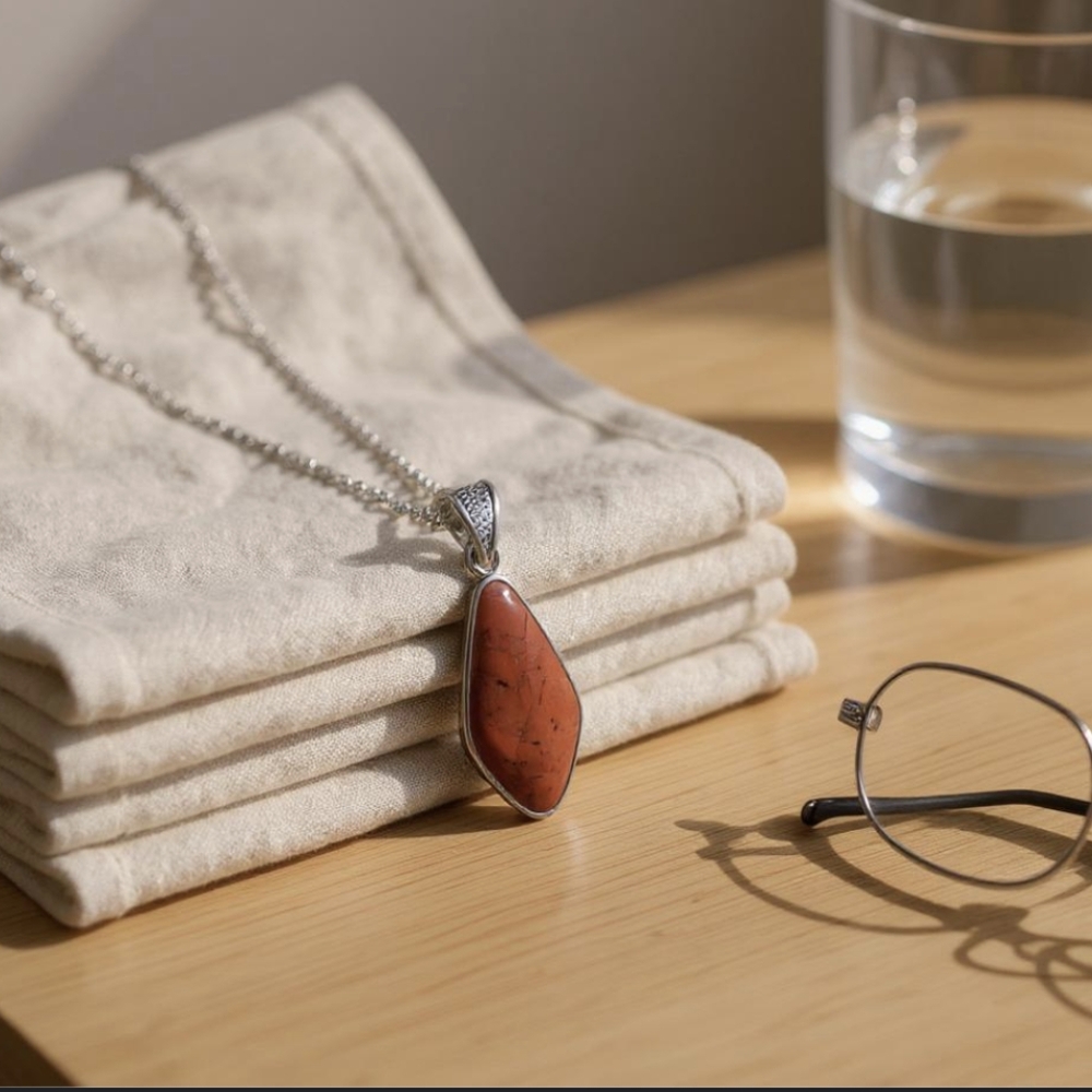 Barse 925 Sterling Silver Red Jasper Pendant